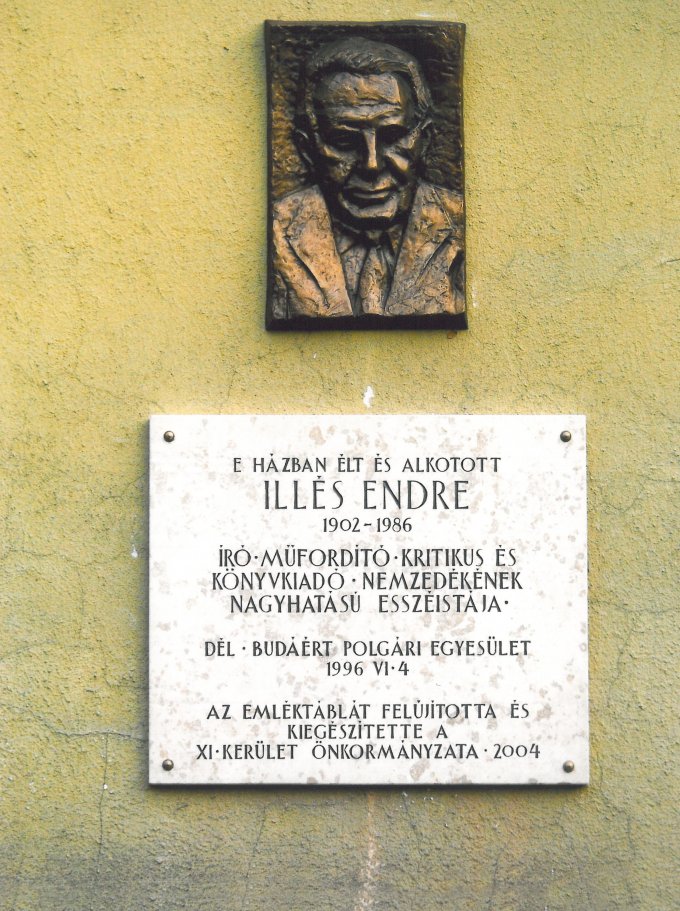 Illés Endre emléktábla Illés Endre emléktábla