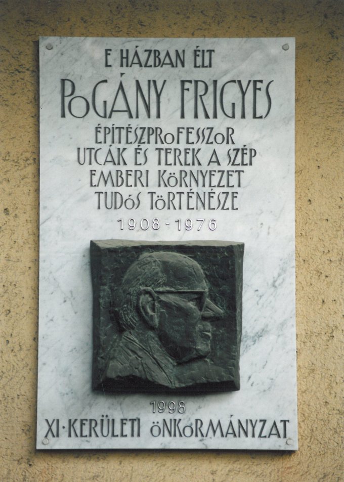 Pogány Frigyes emléktábla Pogány Frigyes emléktábla
